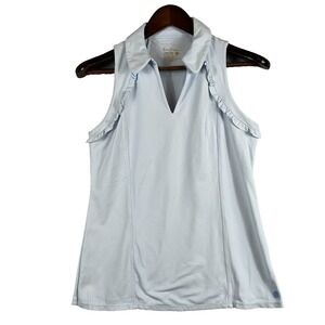 Lilly Pulitzer Womens M Luxletic Martina Sleeveless Golf Top Lt Blue Performance